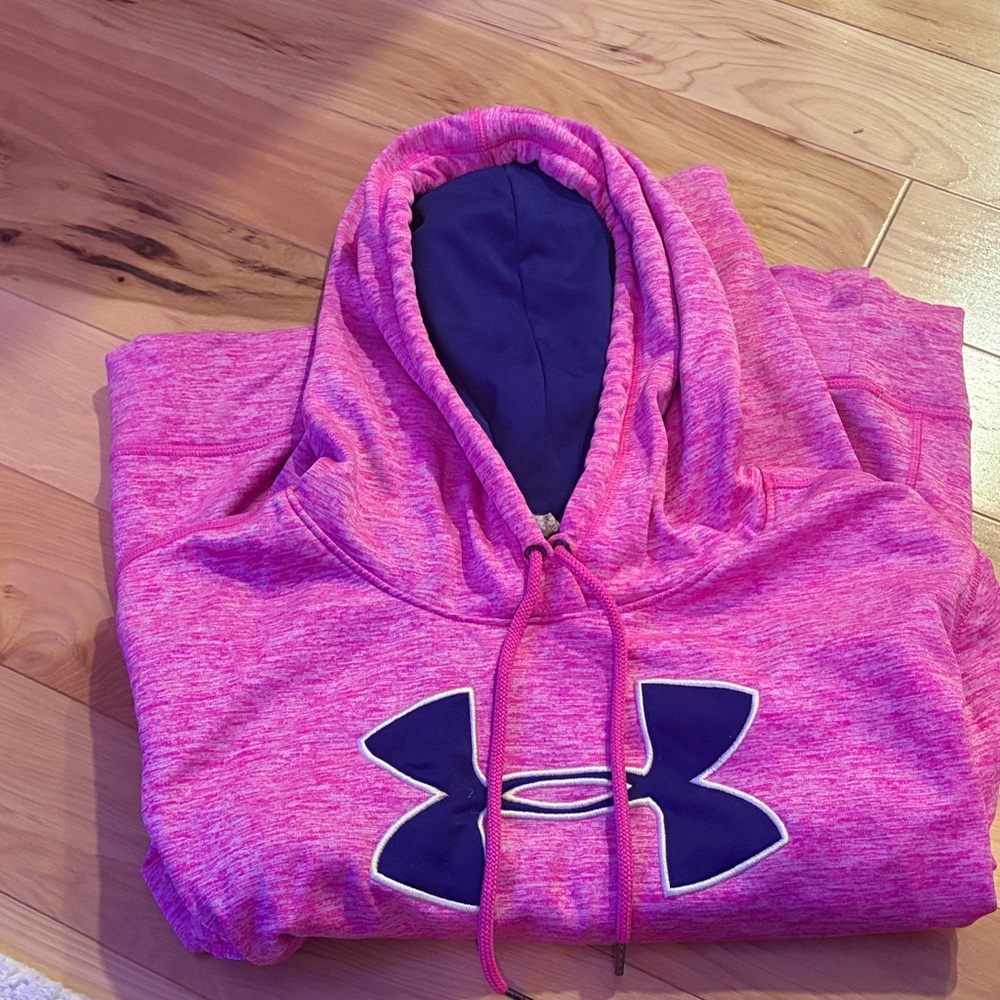 Under Armour Vibrant Pink Hoodie with Navy Accents